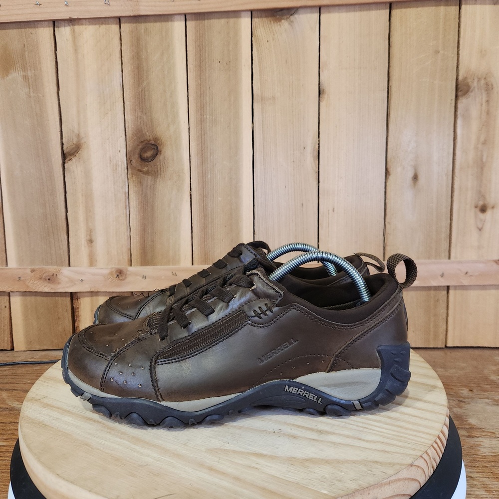Merrell Bellot Leather Hiking Shoes Mens 9.5 Brown Low Hiking Trail Sneakers